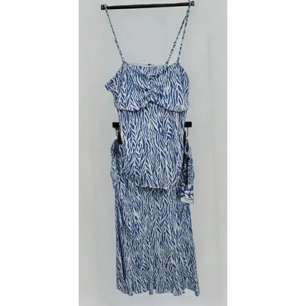 Diane von Furstenberg Target Extra Large Blue Zebra Cami Skirt Set Resort New